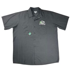 Korupt North Valley Kawasaki Work Shirt Mens XL Black Short Sleeve Button Up